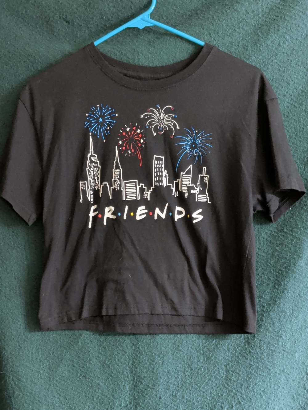 FRIENDS Black Kids Tee with City Skyline and Fireworks